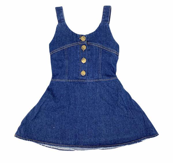 Princess Evie Little Girls Denim Dress - Che' Demi Couture