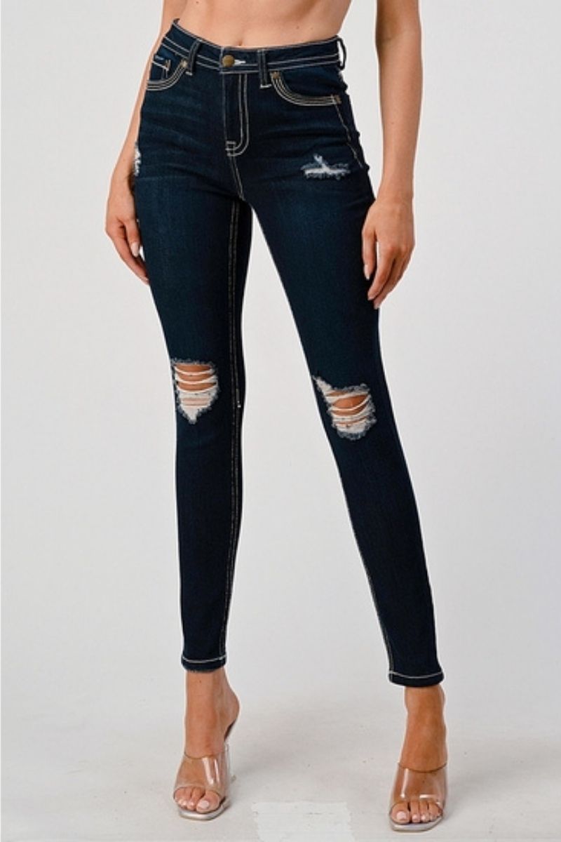 Call it a Night High Rise Distressed Skinny Jean