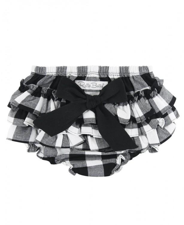 Ruffle Butts Black and White Plaid Bloomers| Cute Baby Girl Clothes - Che' Demi Couture