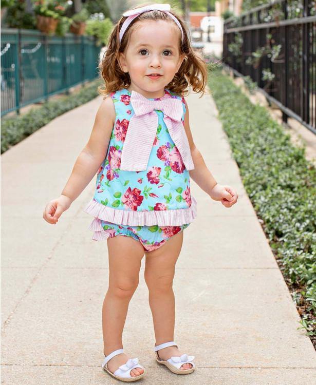 RuffleButts Life is Rosy Ruffle Baby Bloomers | Cute Baby Clothes - CheDemiCouture.com